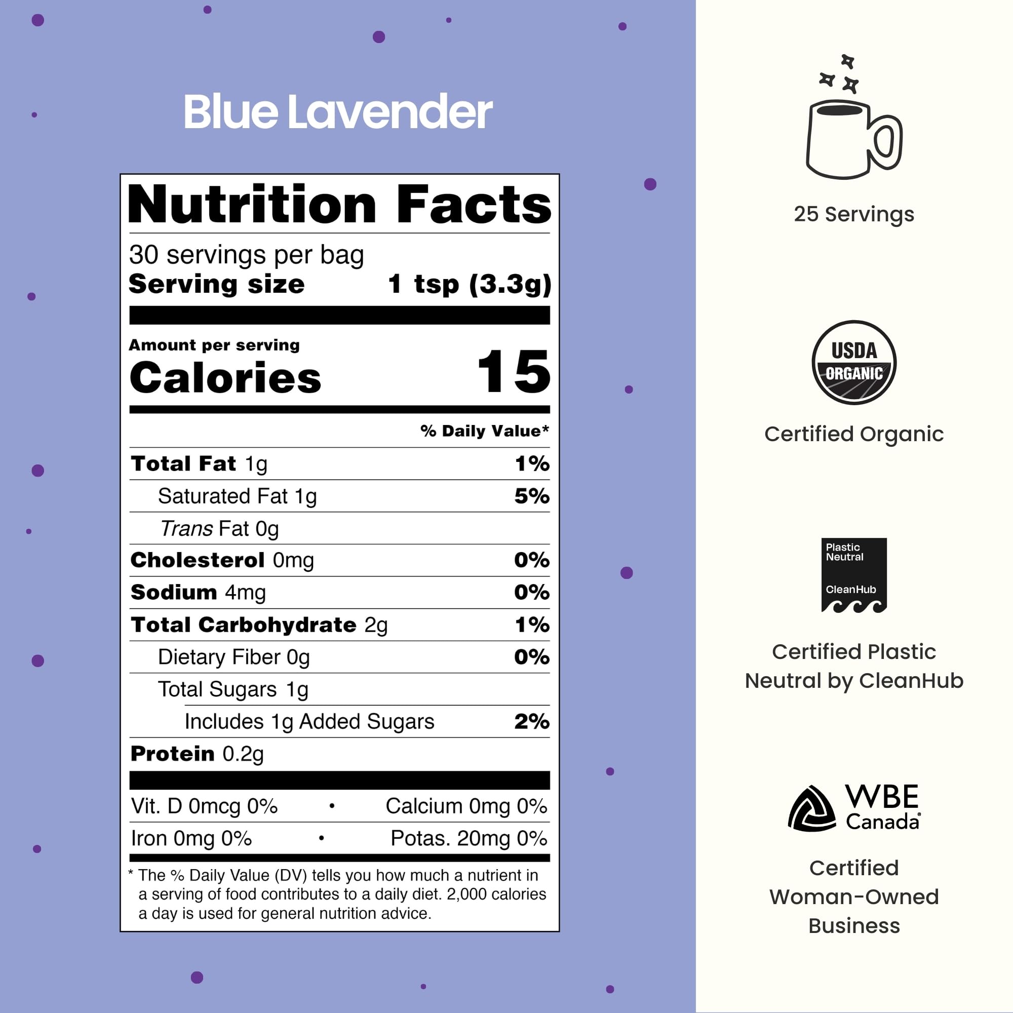 Blume Matcha Blue Lavender Starter Pack - Organic Superfoods Booster for Lattes Coffee Smoothies - Vegan Sugar and — view 9