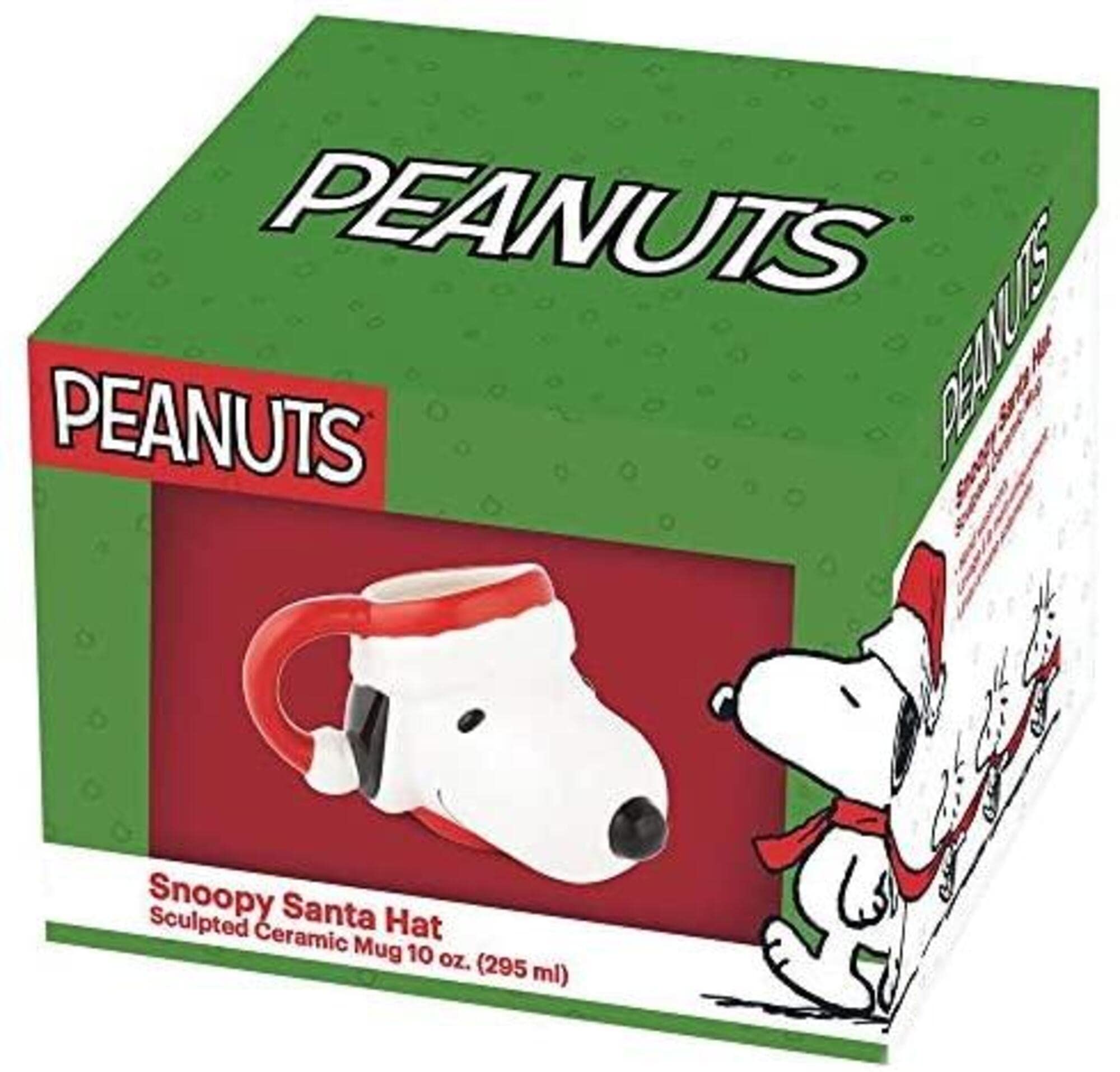 Peanuts Snoopy Santa Hat Sculpted Ceramic Mug