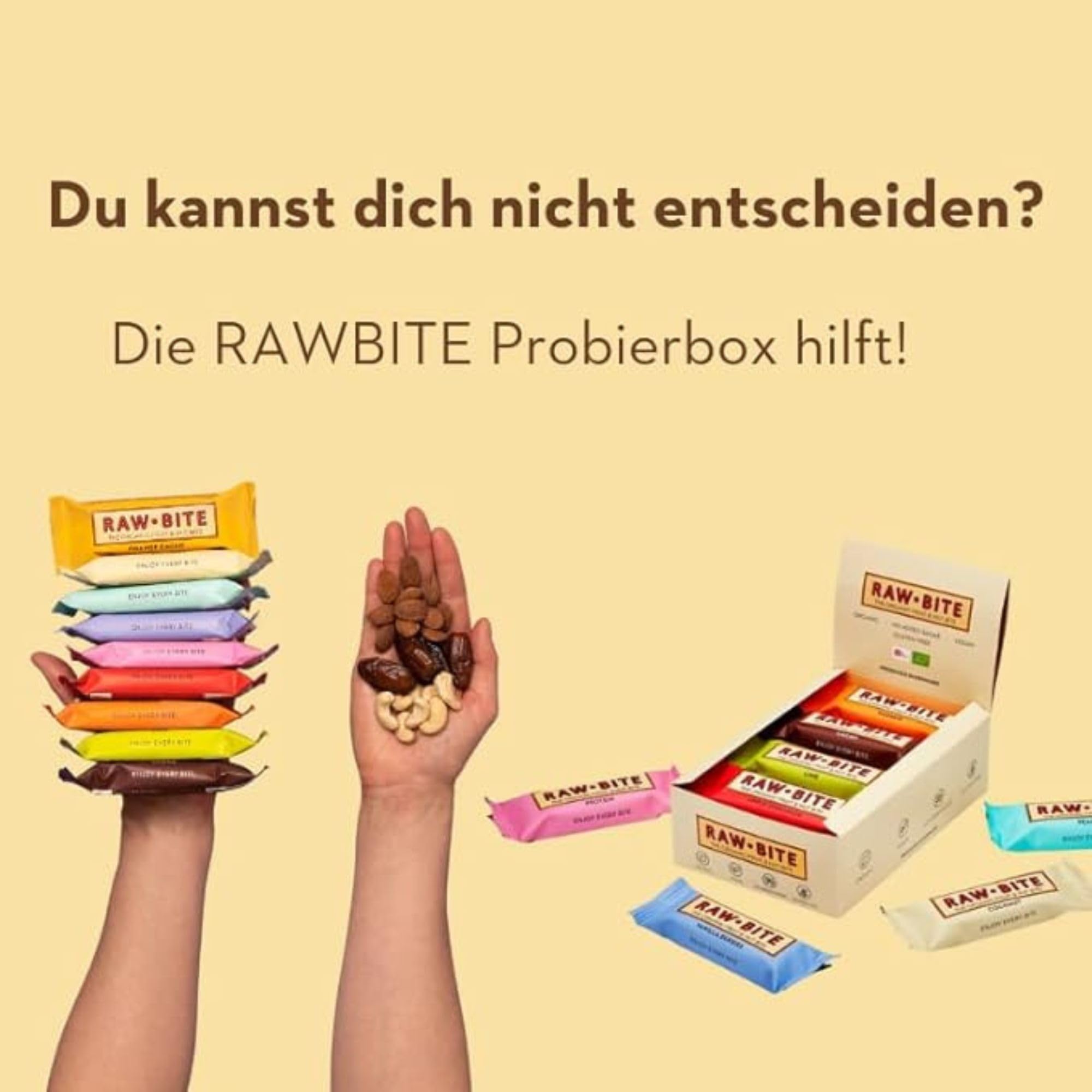 RAWBITE COCONUT in der 12er Box - Vegan, glutenfrei & ohne Zuckerzusatz (enthält von Natur aus Zucker) – Bio Frucht-Nuss-Riegel mit Kokos (12 x 50 g)
