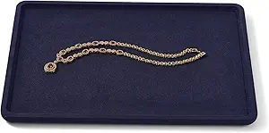 Microfiber Jewelry Trays Large Jewelry Display Tray Stackable Jewelry Bracelet Necklace Tray Organizer Ring Earring Necklace Organizer Tray Jewelry Trays For Drawers (Beige