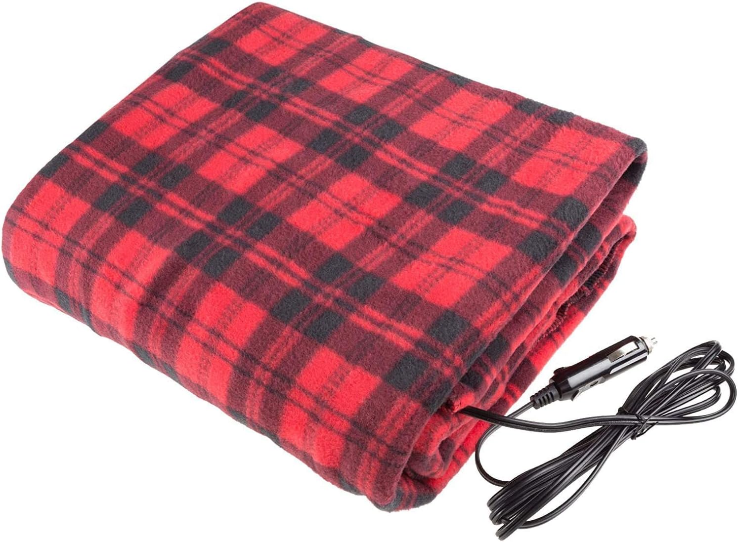 Electric Car Blanket-Heated 12 Volt Fleece Travel Throw,Car Travel Blanket,for Car and RV Great for Cold Weather, Road Trips ( Red Plaid ) : Automotive
