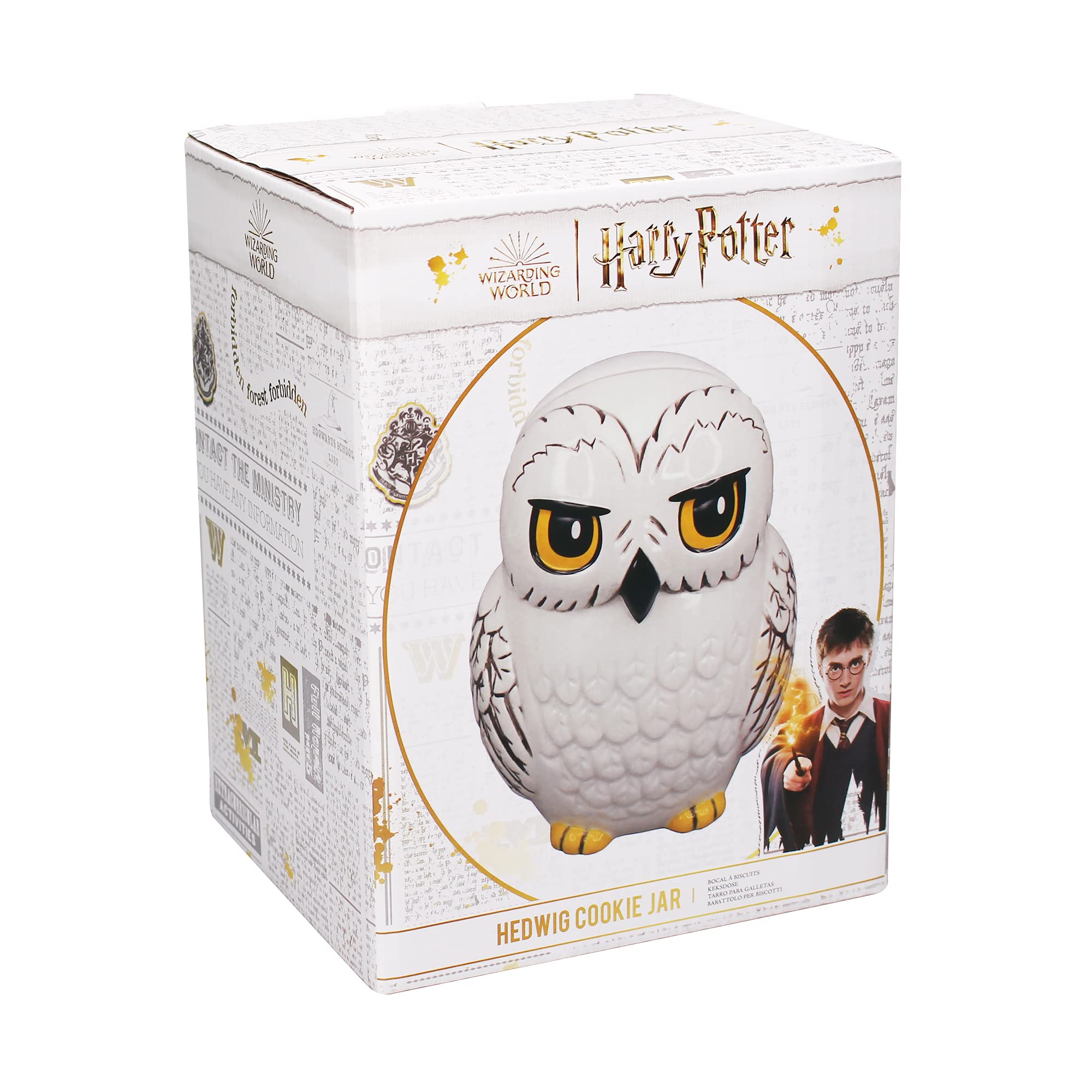 HARRY POTTER Bocal à Biscuits – Hedwig Owl – Pot à Biscuits Fantaisie – Boîte à Biscuits