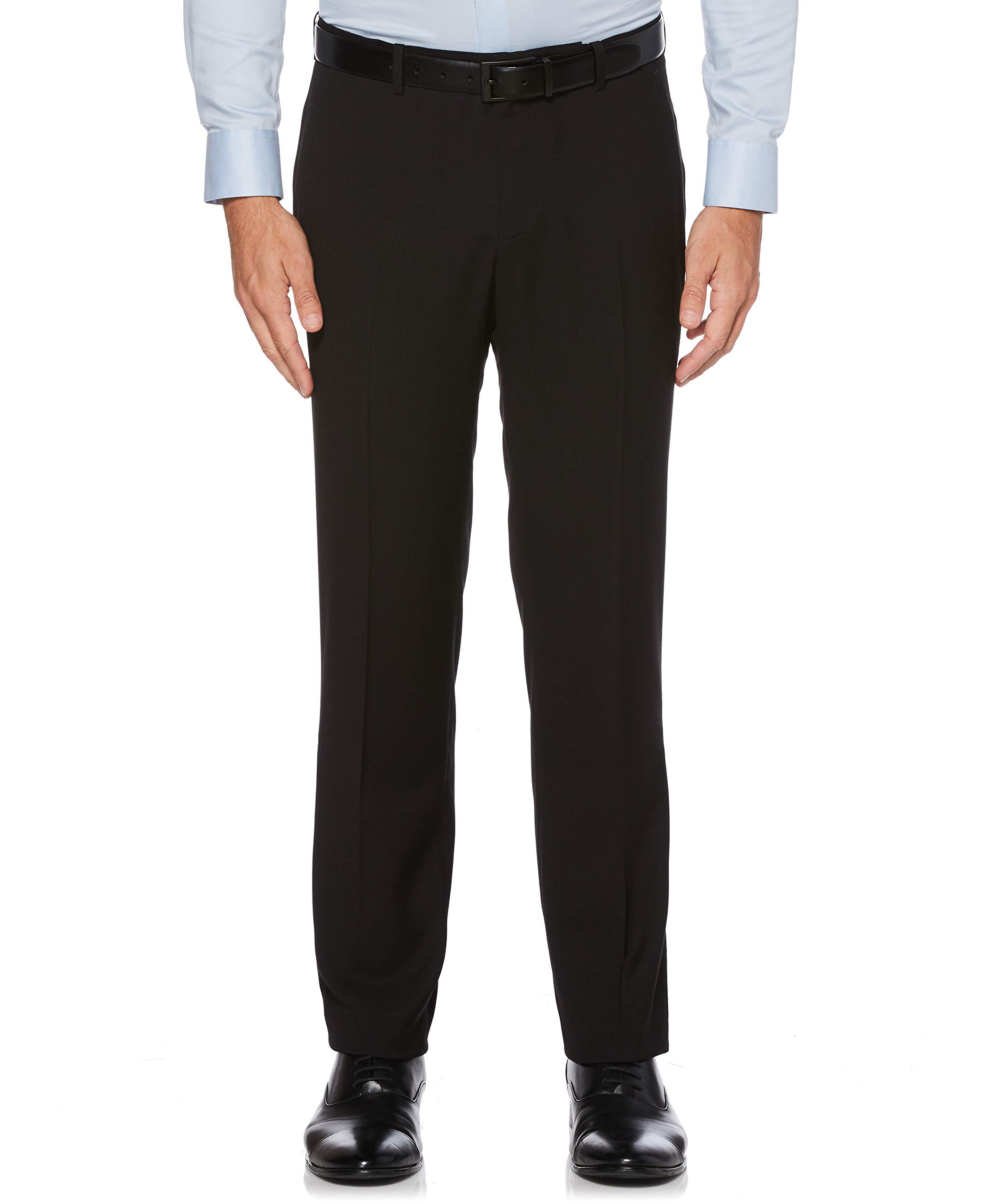 Perry Ellis Men's Black Solid Stretch Dress Pant, 33W X 30L