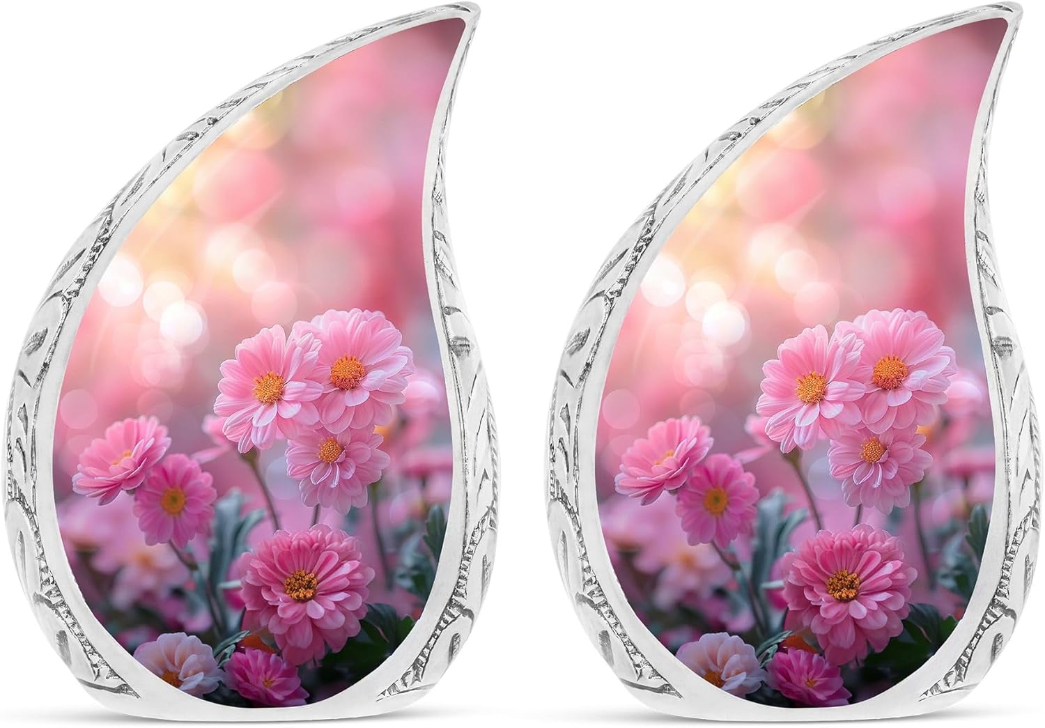 Petals and Light - Keepsake Urns for Ashes - Adult Urns for Human Ashes - Decorative, 3 Inch, 2Pcs