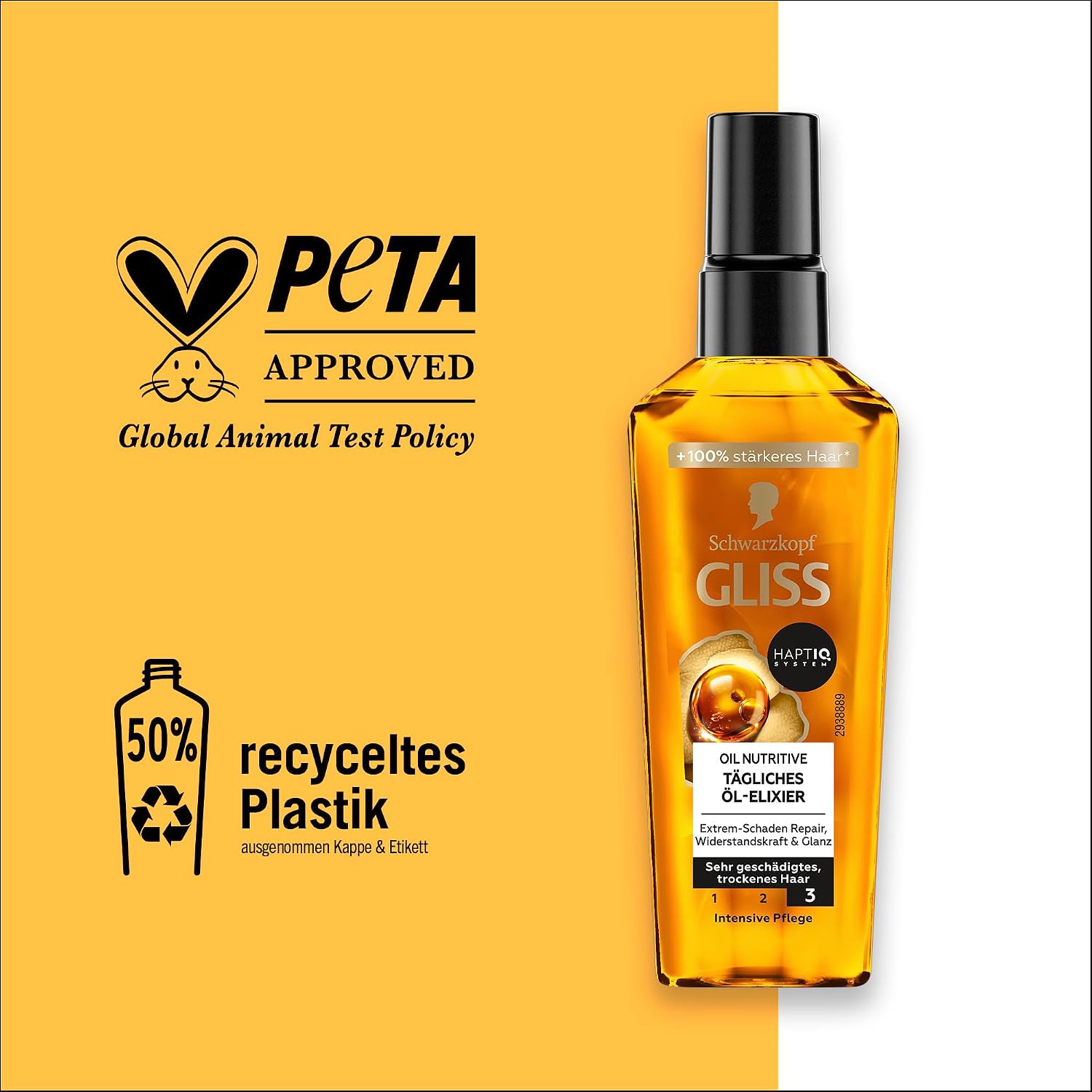 Gliss Kur Hair Oil Daily Oil Elixir (75 ml), Hair Oil for Dry Hair Nourishes and Refines Hair Without Oily Residue, Contains Argan Oil and Vitamin E