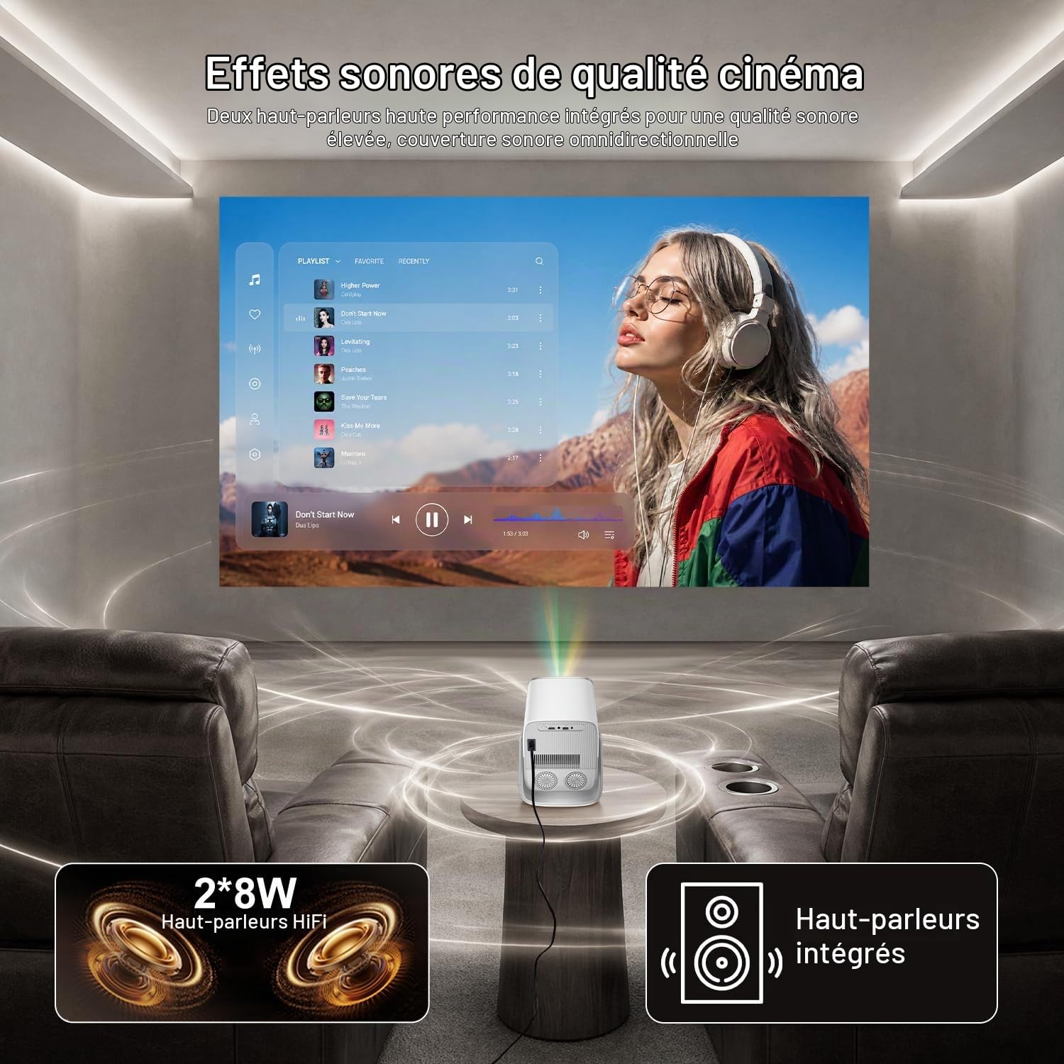 Salange Vidéoprojecteur X5AR, Native 1080p FHD Compatible 4K, 26000 Lumens