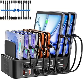 Stazione di ricarica USB, 16 porte 150W, con separatore rimovibile, hub di alimentazione USBC, compatibile con iPhone 16/15, Samsung Galaxy S25/S24, Google/Tablet/altri dispositivi USB