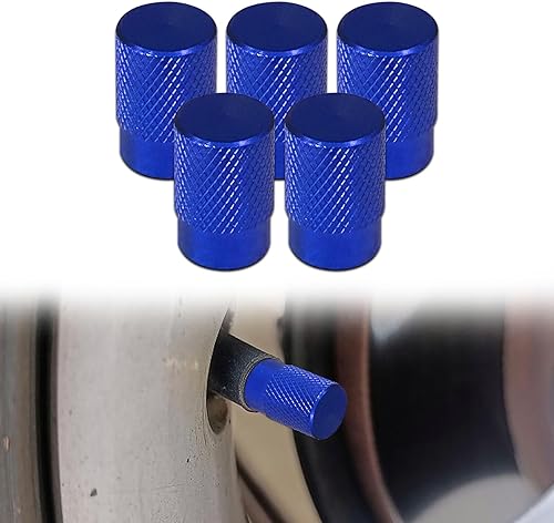 5 tapas de vástago de válvula de neumático de automóvil, tapas de vástago de válvula de neumático de aluminio, a prueba de polvo con sello de goma