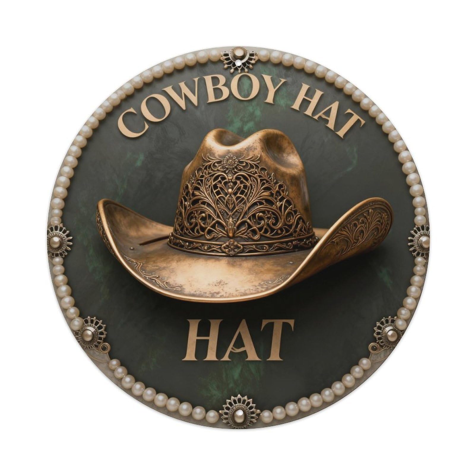 Cowboy Hat Western Vintage Art Metal Tin Sign Plaque