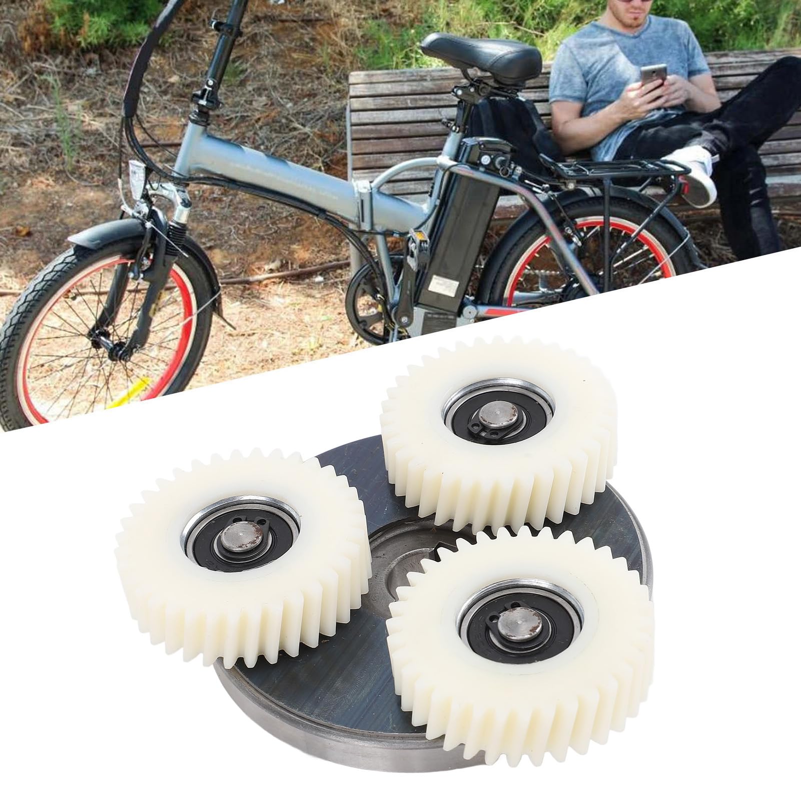 Engranaje de Motor de Cubo para Bafang Bicicleta Eléctrica, 3 Piezas Engranajes Planetarios del Motor de Nailon 36T con Embrague de 88 mm