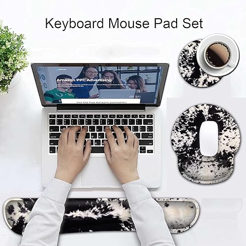 Miniatura 7 de Alfombrilla ergonómica para mouse con soporte de muñeca y teclado de espuma viscoelástica, juego de reposamuñecas para videojuegos, computadora,