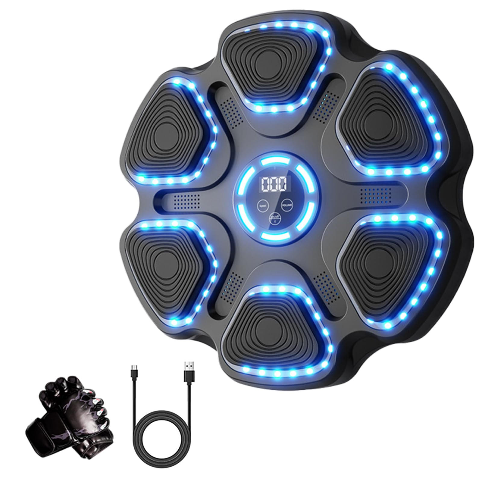 Musik Boxmaschine, Boxmaschine mit Musik zur Wandmontage und Handschuhen, elektronisches Boxziel für Erwachsene, intelligentes Boxtrainingsgerät, Boxmaschine für Zuhause und das Fitnessstudio