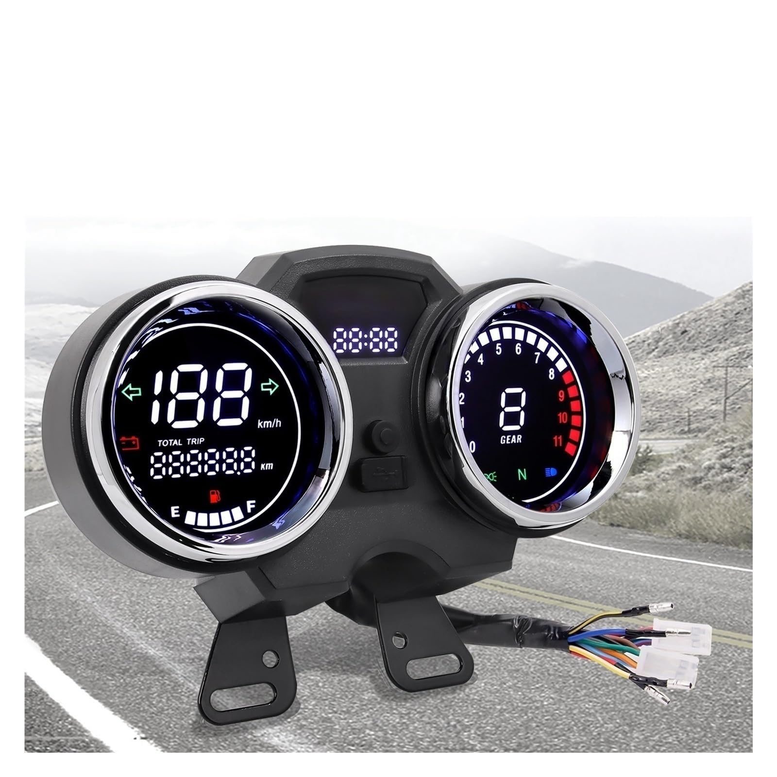 Odómetro Tablero Digital Para Motocicleta, Odómetro Universal, Velocímetro, Instrumento, De Moto, Contador Horas, Tacómetro Con Engranaje