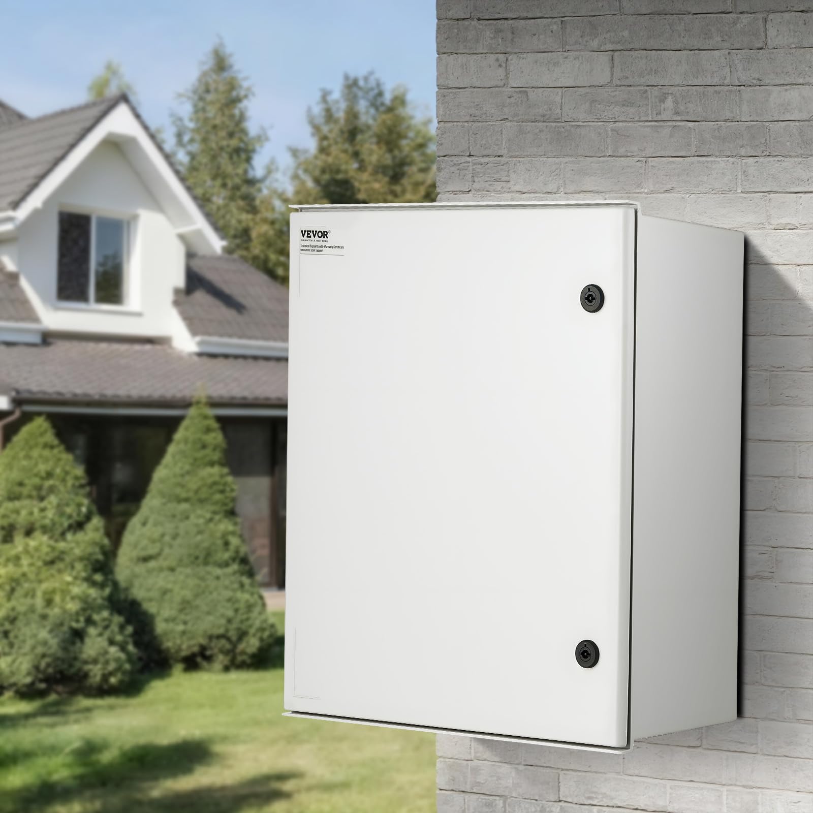 VEVOR Caja NEMA 50 x 40 x 20 cm Caja eléctrica de acero de fibra de vidrio Caja de conexiones con bisagras IP66 impermeable y a prueba de polvo para uso en interiores y exteriores con placa de montaje