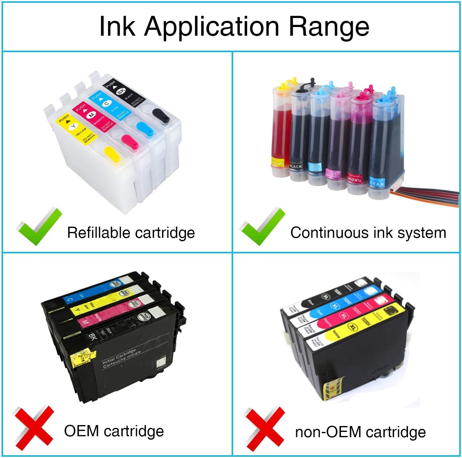 🛒 Crаzу Dеаlѕ CoYlBod Dye Sublimation Ink Heat Transfer for Inkjet Printers Refillable Ink Cartridge CISS for WF-2540 WF2630 WF-2650 WF-2660 WF2760 WF3540 WF3610 WF7010 WF7510 WF-7520 CX3800 ET-2650 (4 Colors)