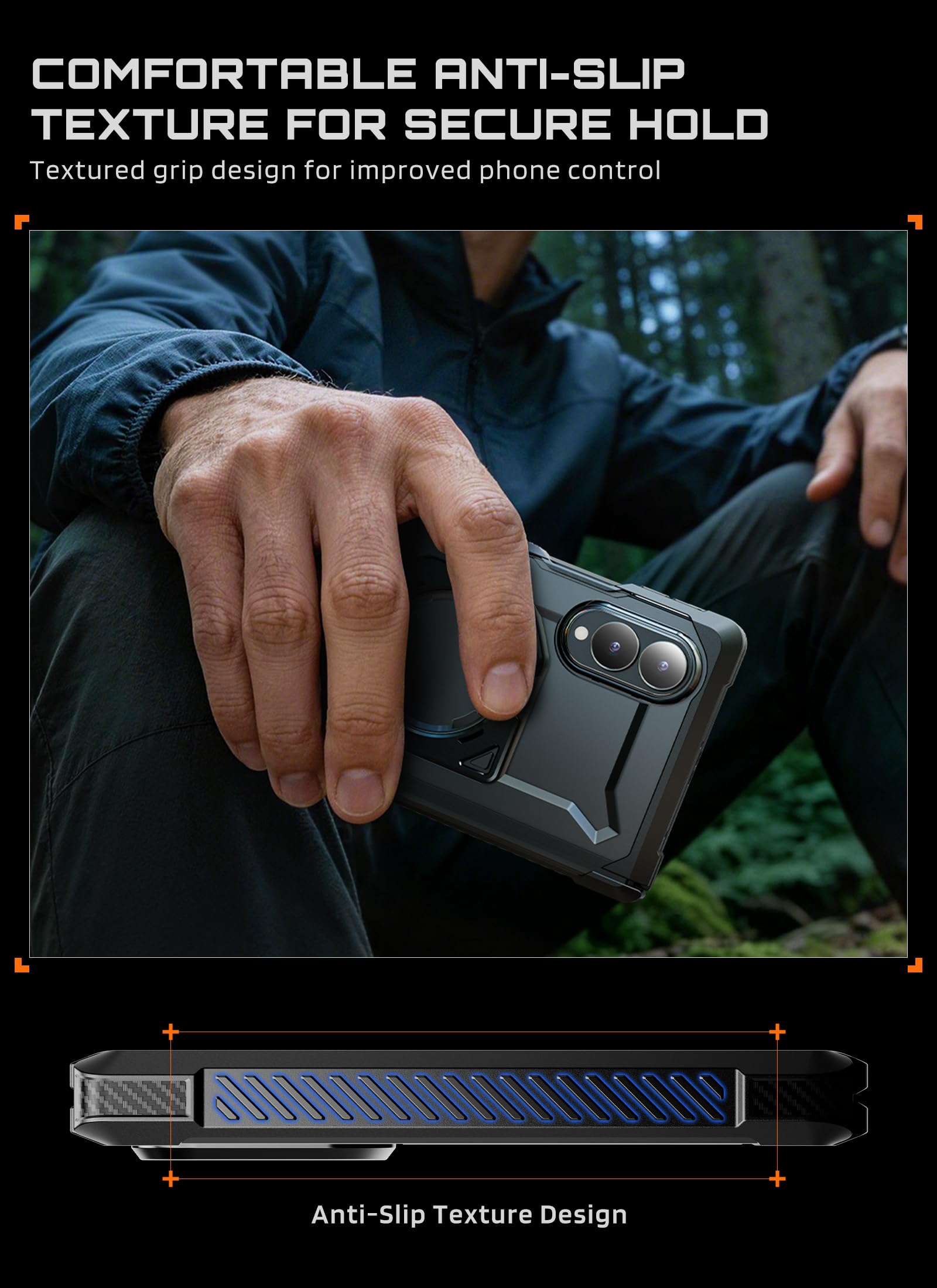 SUPCASE Cover Magnetica per Samsung Galaxy Z Fold 8 con Supporto | [Compatibile con MagSafe] Pellicola Protettiva HD Integrata [Protezione Cerniera] 360° di Grado Militare (UB Grip), Nero