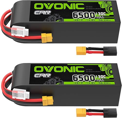 OVONIC 4S LiPo Batería 6500mAh 14.8V 130C RC Batería con XT60 a TRA Conector