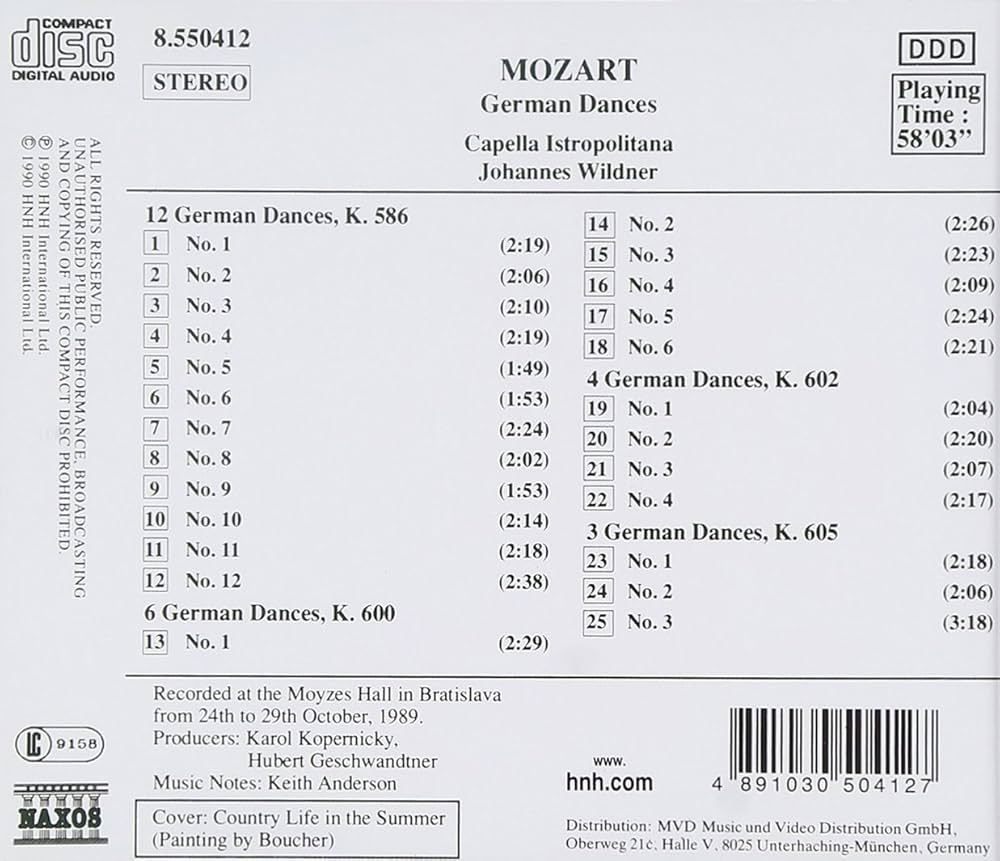 その他 German Dances [CD] Amazon.com: Mozart - German Dances K. 586 · K. 600 · K. 602