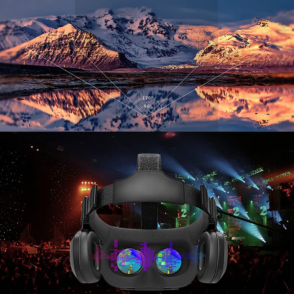 RSGK VR Auricular Realidad Virtual, Gafas VR con Controlador, Vidrio VR Ajustable de Realidad Virtual 3D, Regalos para niños y Adultos, Compatible con teléfonos móviles de 4.7-6.0 Pulgadas