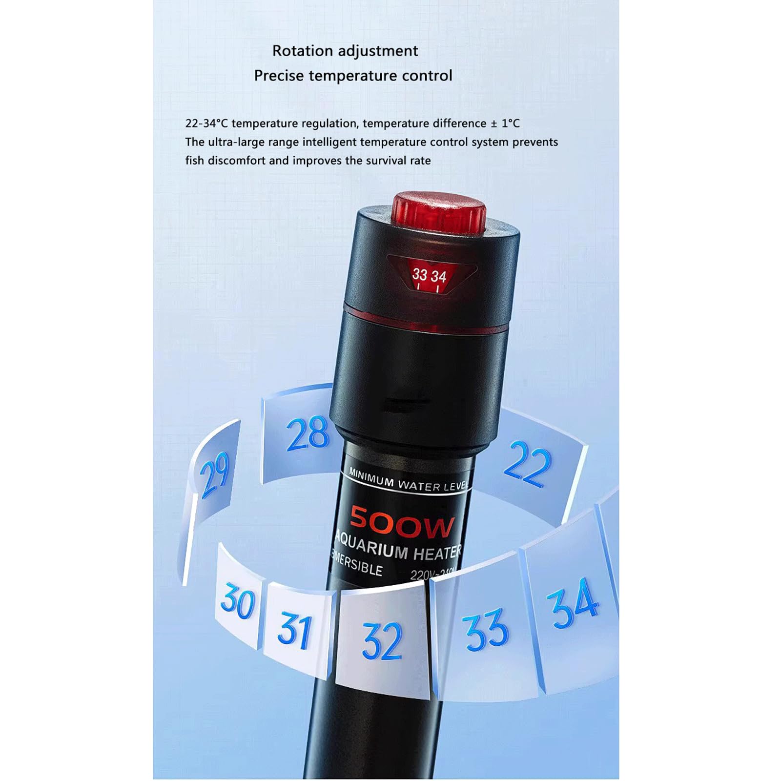 Asta riscaldante Termostato Automatico Asta riscaldante in Acciaio Inossidabile Riscaldatore per Acquario, 50 W (100 W)