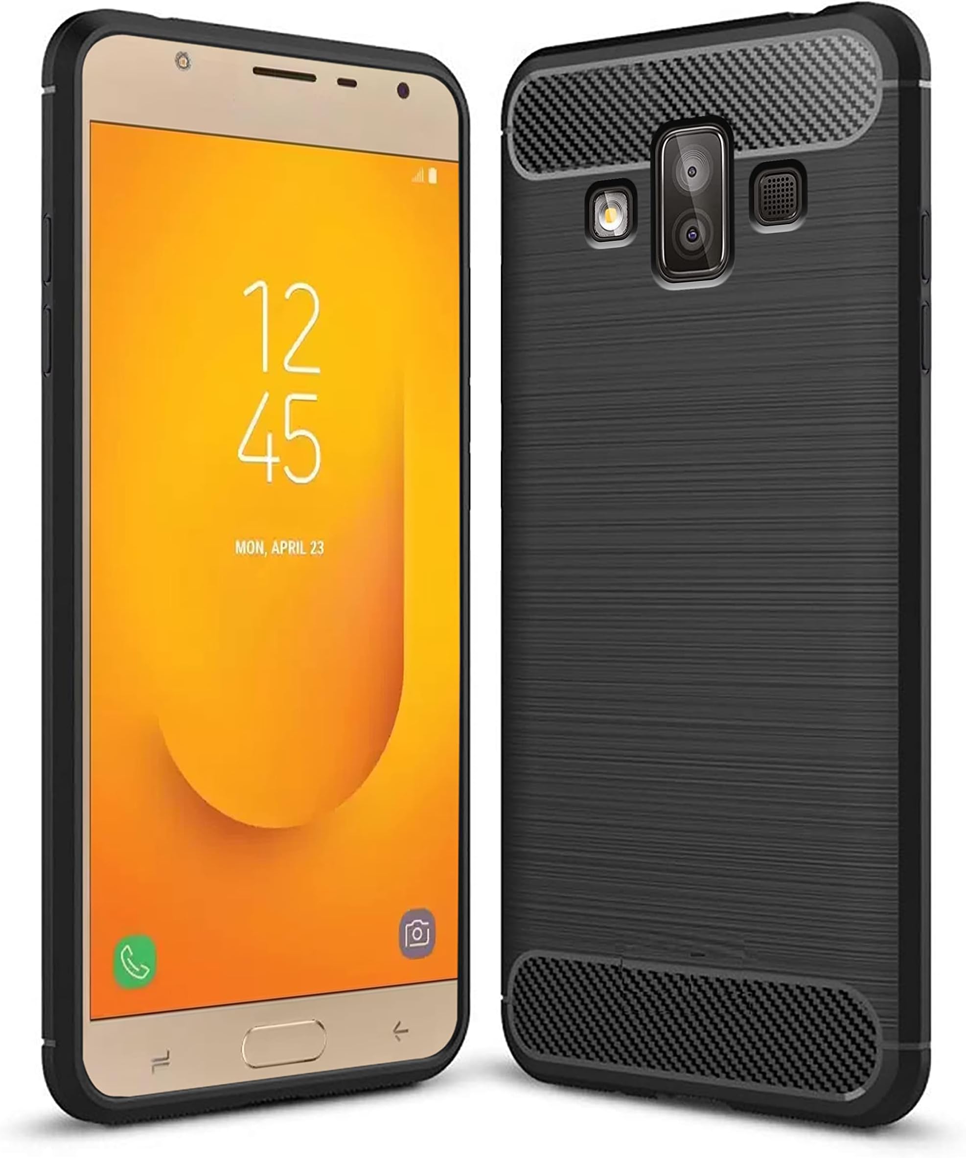 Zapcase Back Cover Case for Samsung Galaxy J7 Duo | Compatible for Samsung Galaxy J7 Duo Back Cover Case | 360 Degree Protection | Soft and Flexible (TPU | Matte Black)