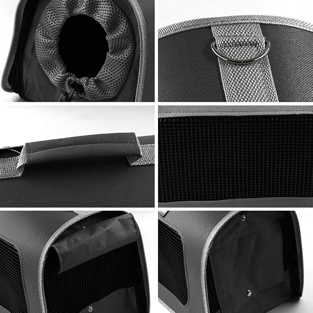 Foto 5 de 7 de SMELL & SMILE Transportadora Gatos Portátil y Transpirable Bolsa para Mascotas Perros Gatos Animales Negro…