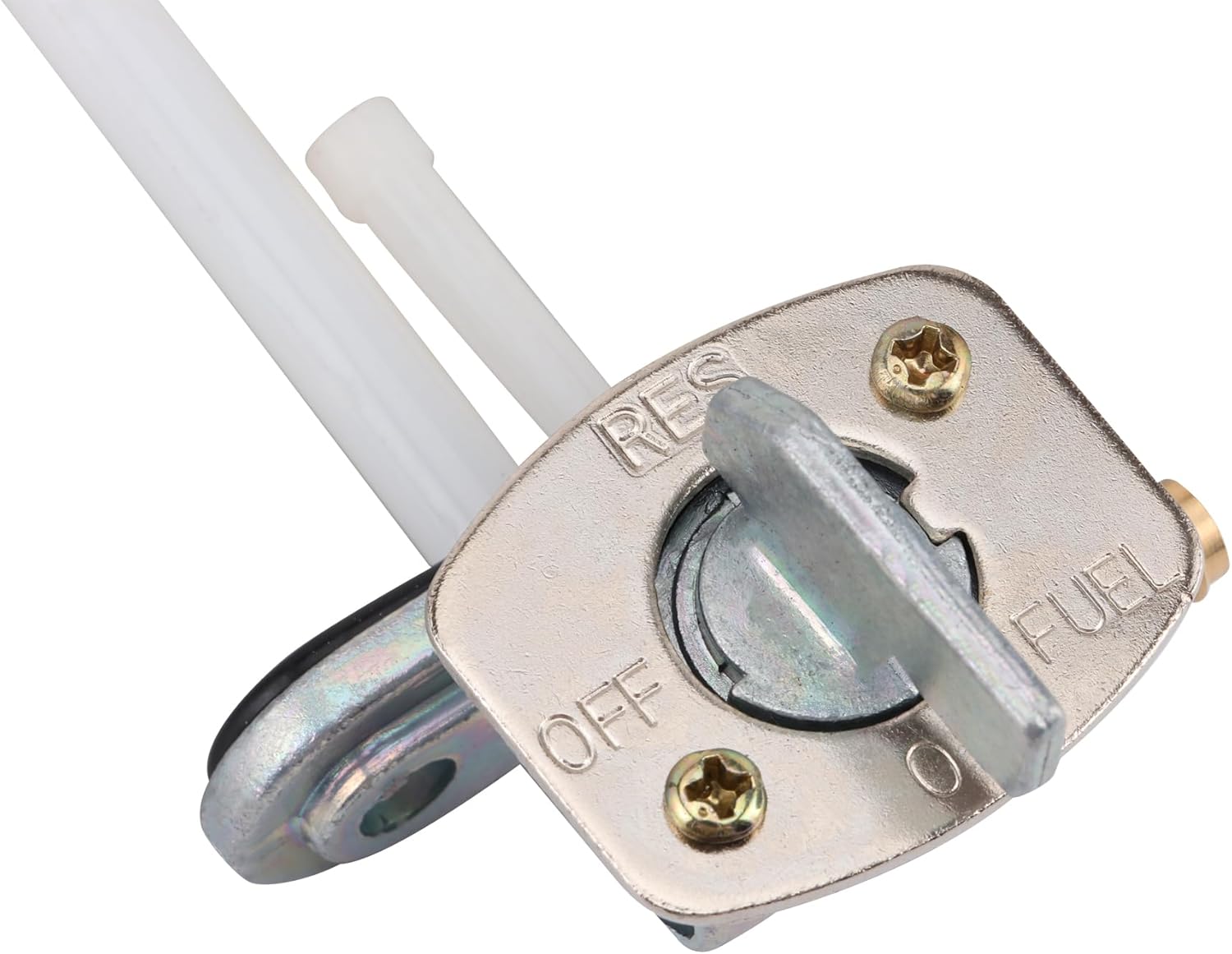 Top view of the GOOFIT fuel petcock switch with ON, OFF, and RESERVE positions clearly marked.