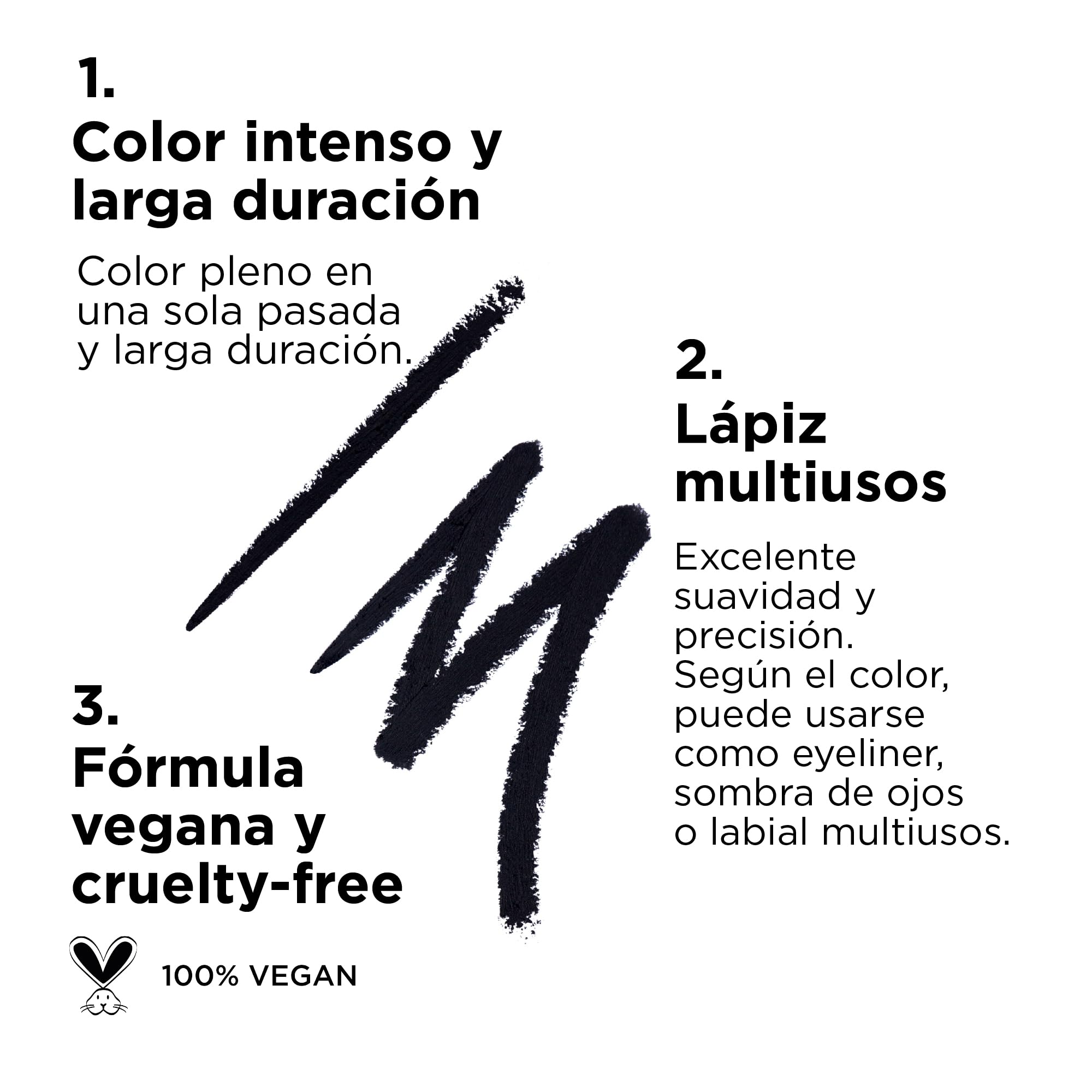 NABLA Cupid's Arrow Longwear Stylo, Black | Matita stylo a lunga tenuta e alta pigmentazione | Liner, ombretto o rossetto multiuso, texture cremosa e confortevole per un makeup impeccabile