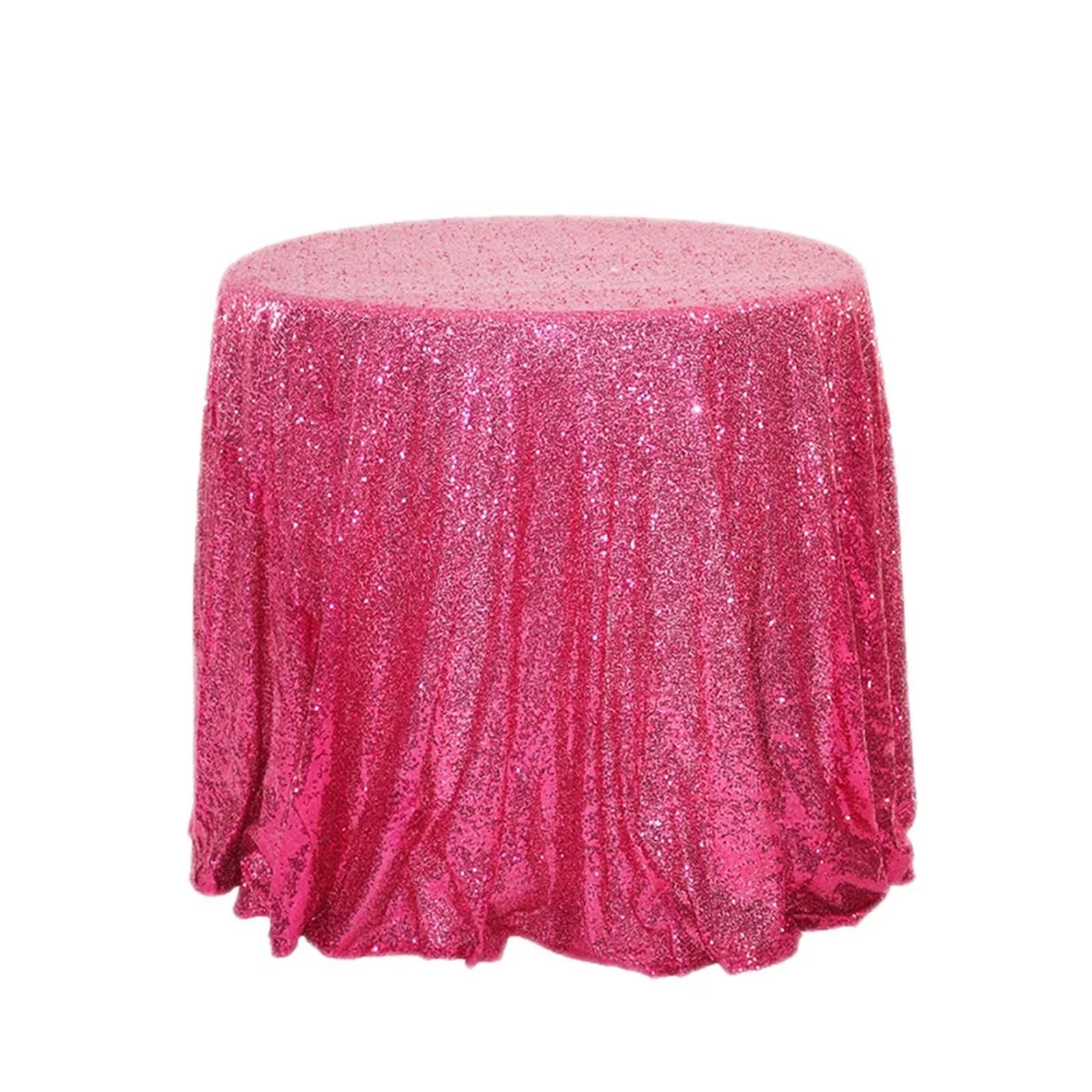 EKalgretrA Sequin Tablecloth Sequined Round Table Cloth Banquet Decorative Solid Cover Dust-Proof Full Furniture Protector(Color 15,Round 150cm)