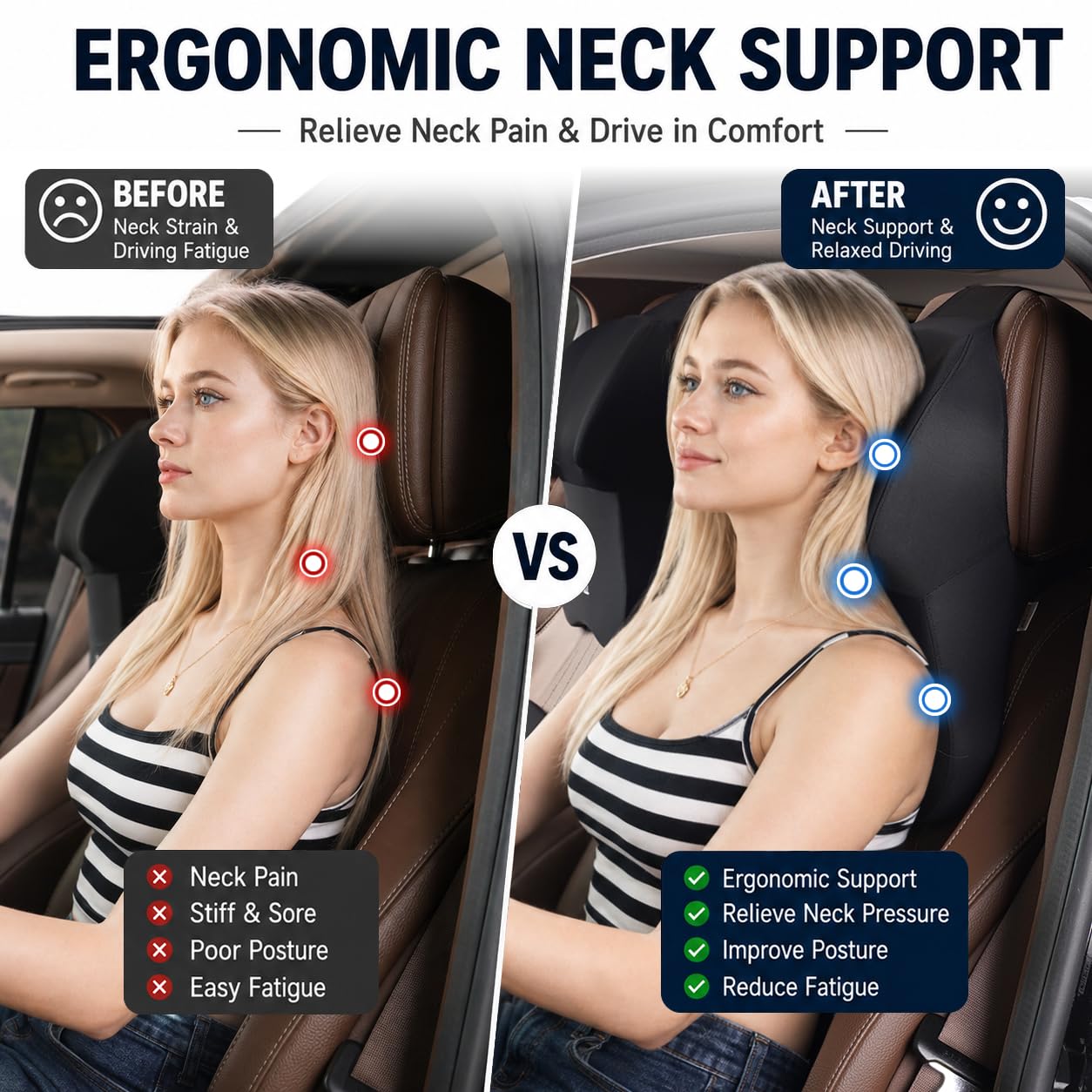 Photo 1 of BIMLL Memory Foam Car Neck Pillow - Grey