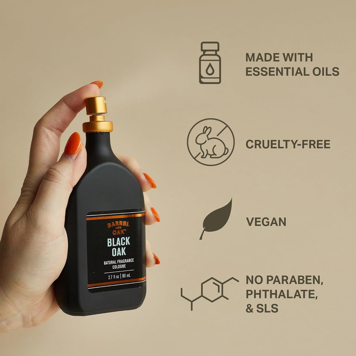 Barrel & Oak Cologne for Men, Natural Essential Oil-Based Men's Fragrances, Long-Lasting Men's Cologne for Day & Night, Paraben & SLS-Free, Gifts for Men, Black Oak, 2.7 oz - Image 4