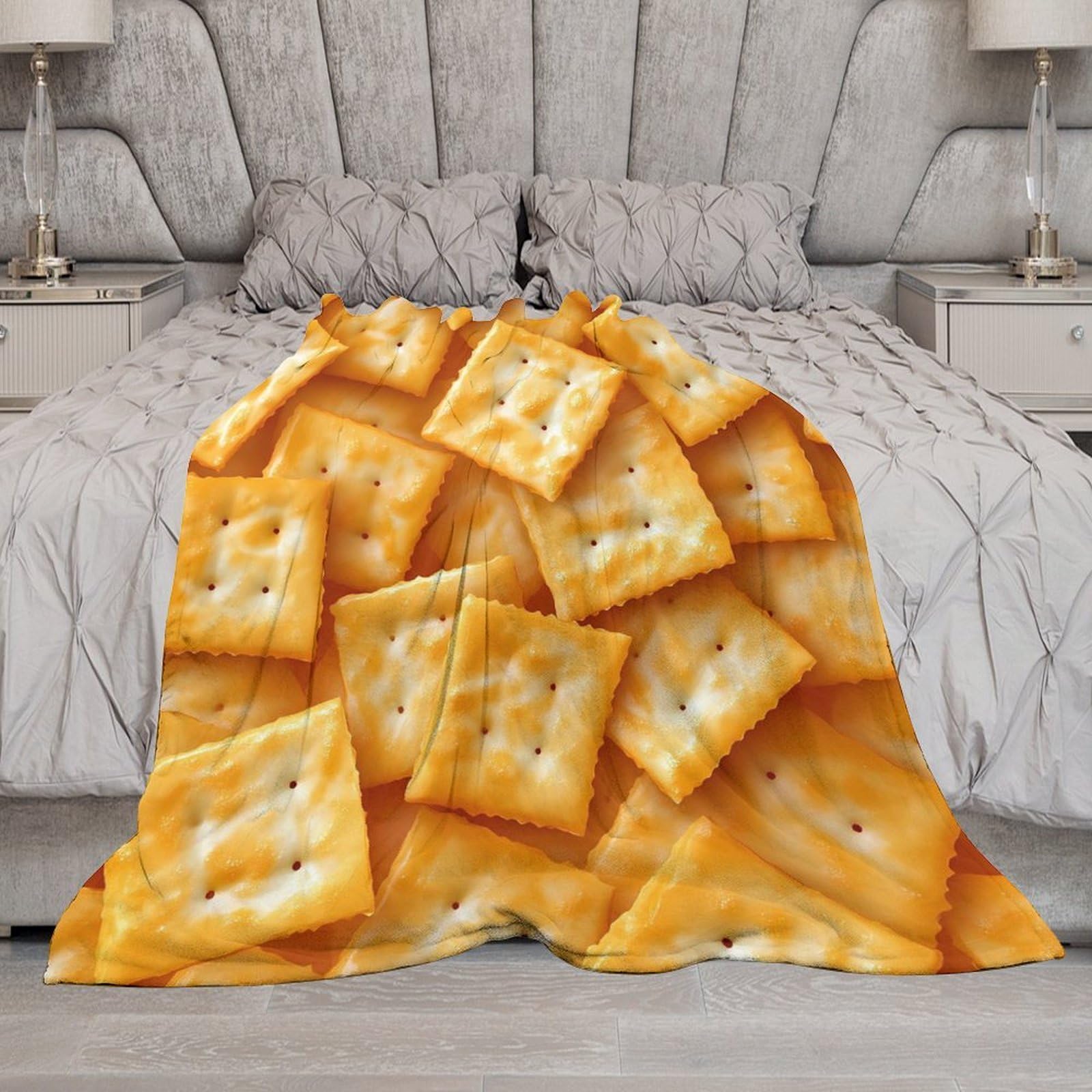 Salted Soda Crackers, leichte Überwurfdecke für Bett, Couch, weiche Flanelldecken, groß, warm, Plüsch-Überwurf, 127 x 177,8 cm