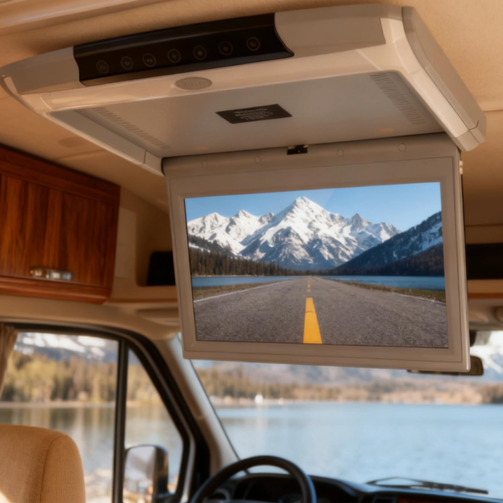 LED 1080P Car Overhead Flip Down Monitor IPS Full View Techo HD Digital TV Car Stereo Player MP5 11.6 In Car Mount Screen HDMI IR FM USB SD 12V / 24V