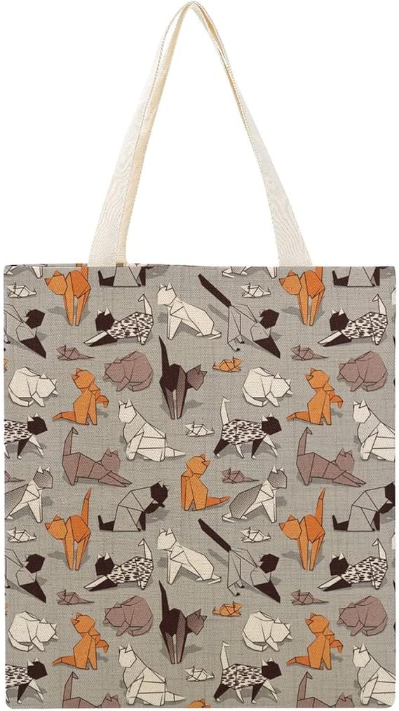 Amazon トートバッグ 折り紙の猫 オレンジ キャンバス 帆布バッグ ショルダー ハンドバッグ サイズ 大容量 41 38cm Pcバッグ エコバッグ 買い物バッグ オシャレ お出かけ ショッピング ファッション ビジネス 通勤 通学 学生 Tngdvng トートバッグ