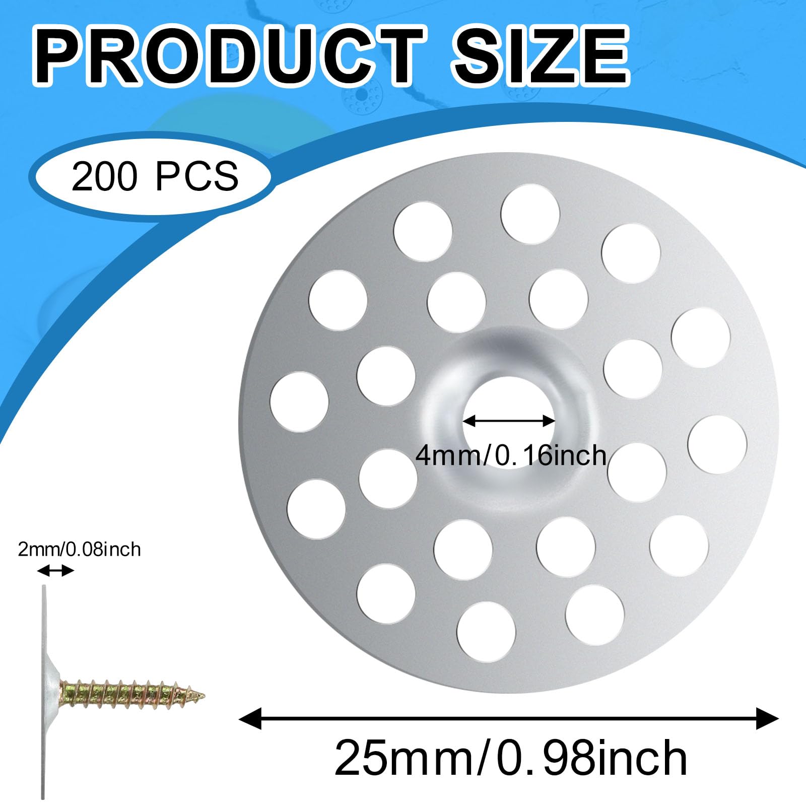 Drywall Repair 200Pcs Plaster Washers,Galvanized Iron Plaster Ceiling ...