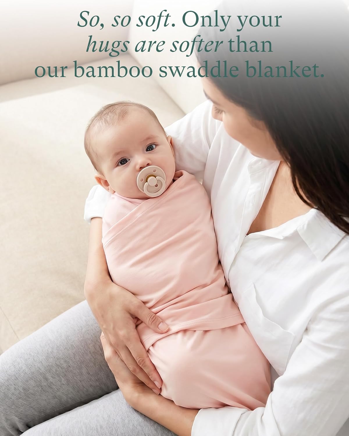 PurComfy Supersoft Swaddle Blanket, Premium Bamboo Viscose Baby swaddling Blankets for Newborns, Lightweight & Breathable Swaddle Blankets for Boys and Girls, 47” x 47”, Neutral Baby Essentials