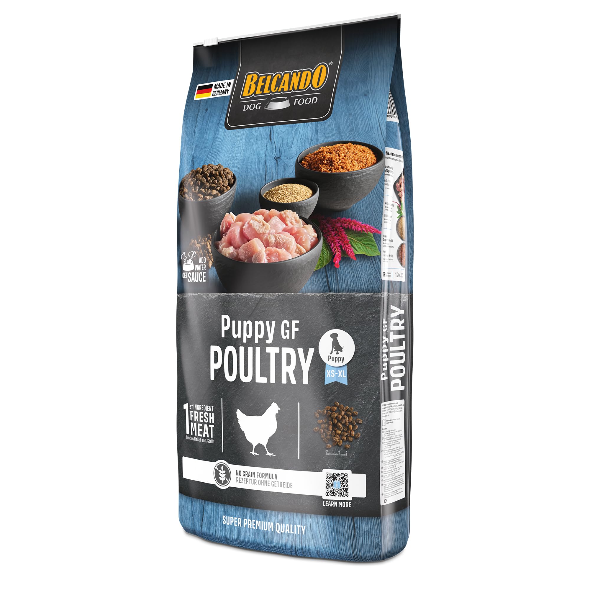 Belcando Puppy GF Poultry [12,5 kg] Alimento para Cachorros sin Cereales | Alimento seco sin Cereales para Perros | Alimento Completo para Cachorros de hasta 4 Meses de Edad