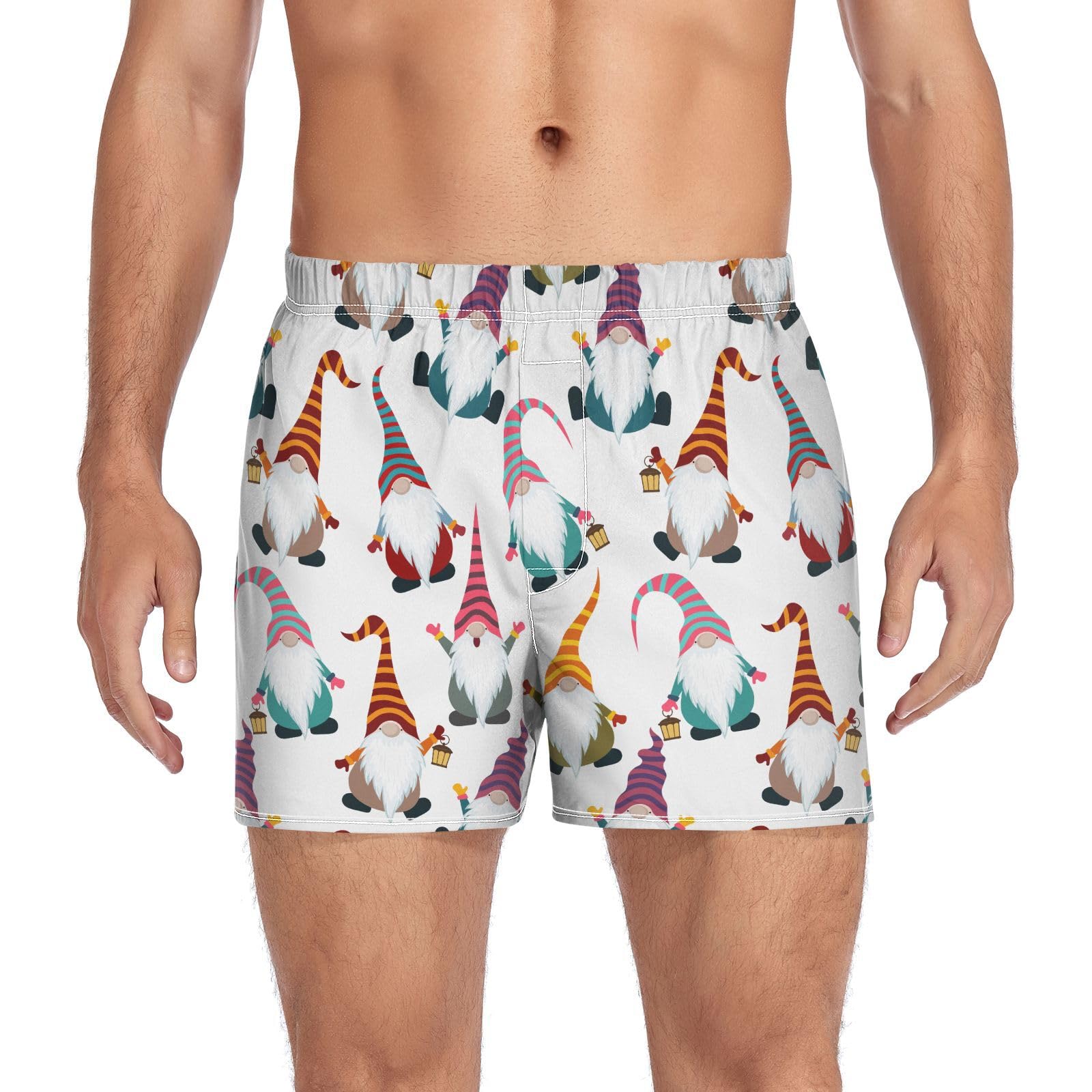Men's Boxer Shorts Cotton Loose Underwear with Button Fly