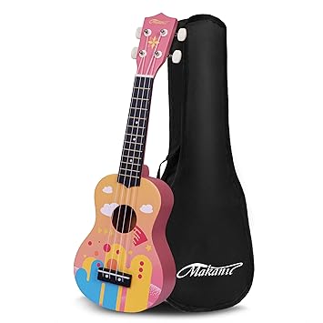 Makanu Kids Ukulele Kit with Gig Bag, Soprano Uke with Aquila Strings, 21 inch Ukelele, for Beginners, Desert Matte Finish