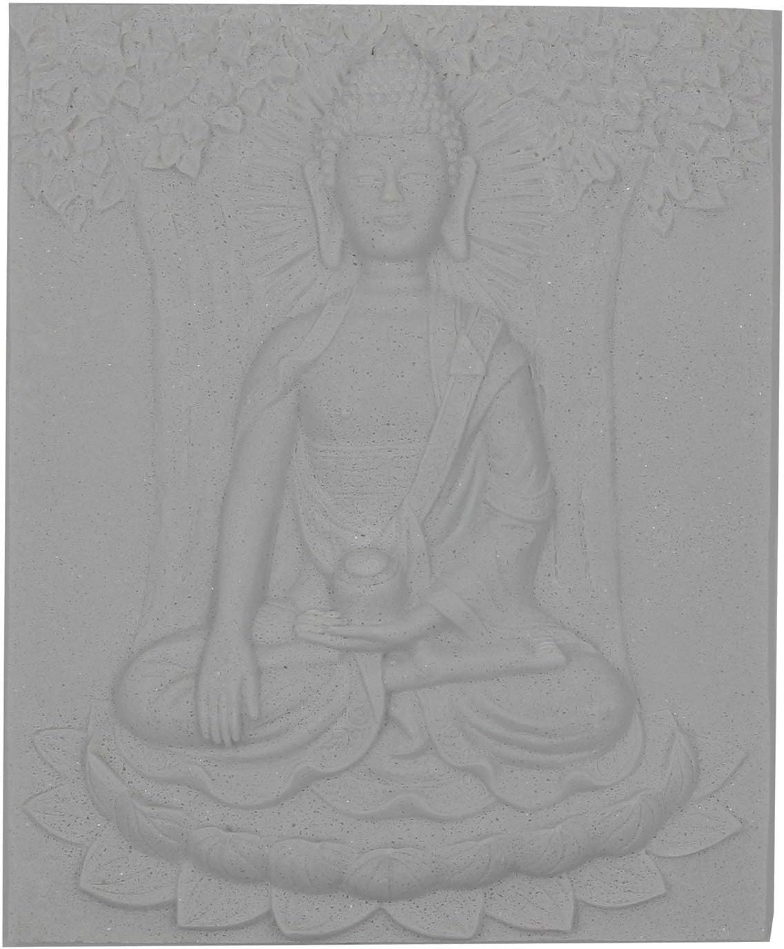 DharmaObjects Sitting Buddha Wall Hanger Oriental Asian Sculpture Wall Art Decor (Marble)