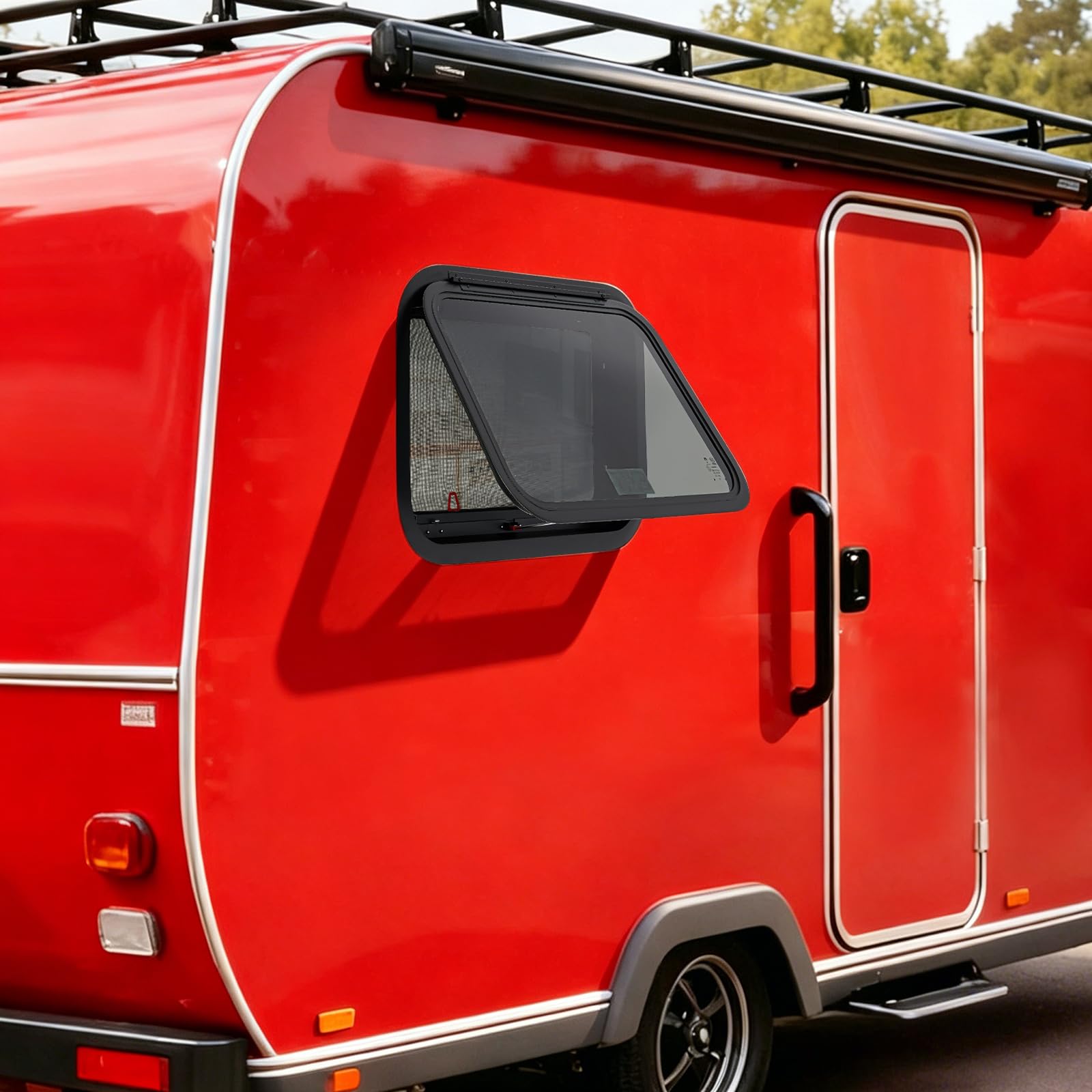 Ausstellfenster Wohnmobilfenster 60x40cm mit Fliegengitter für Wohnwagen | Gehärtetes Glas, Aluminiumrahmen, Push-Funktion & einfache Montage. Ideal für Wohnmobile, Camper, Vans und Anhänger