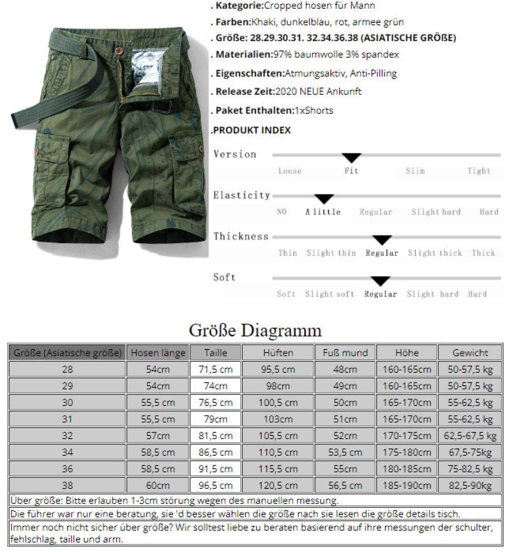Pantalon De Trekking Hombre Pantalones Sueltos Casuales De Trabajo Militar Tallas Grandes 28-38 Pantalones Cortos De Camuflaje