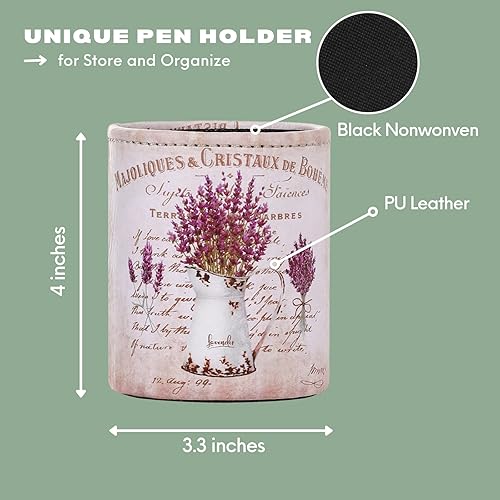 Miniatura 5 de Soporte para bolígrafo para escritorio, soporte de cuero sintético para cosméticos, suministros de oficina, regalos para regreso a la universidad,