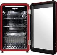 Vista 8 de Frigidaire Refrigerador compacto retro con puerta de vidrio, refrigerador de encimera de 3.2 pies cúbicos, esquinas redondeadas, premium