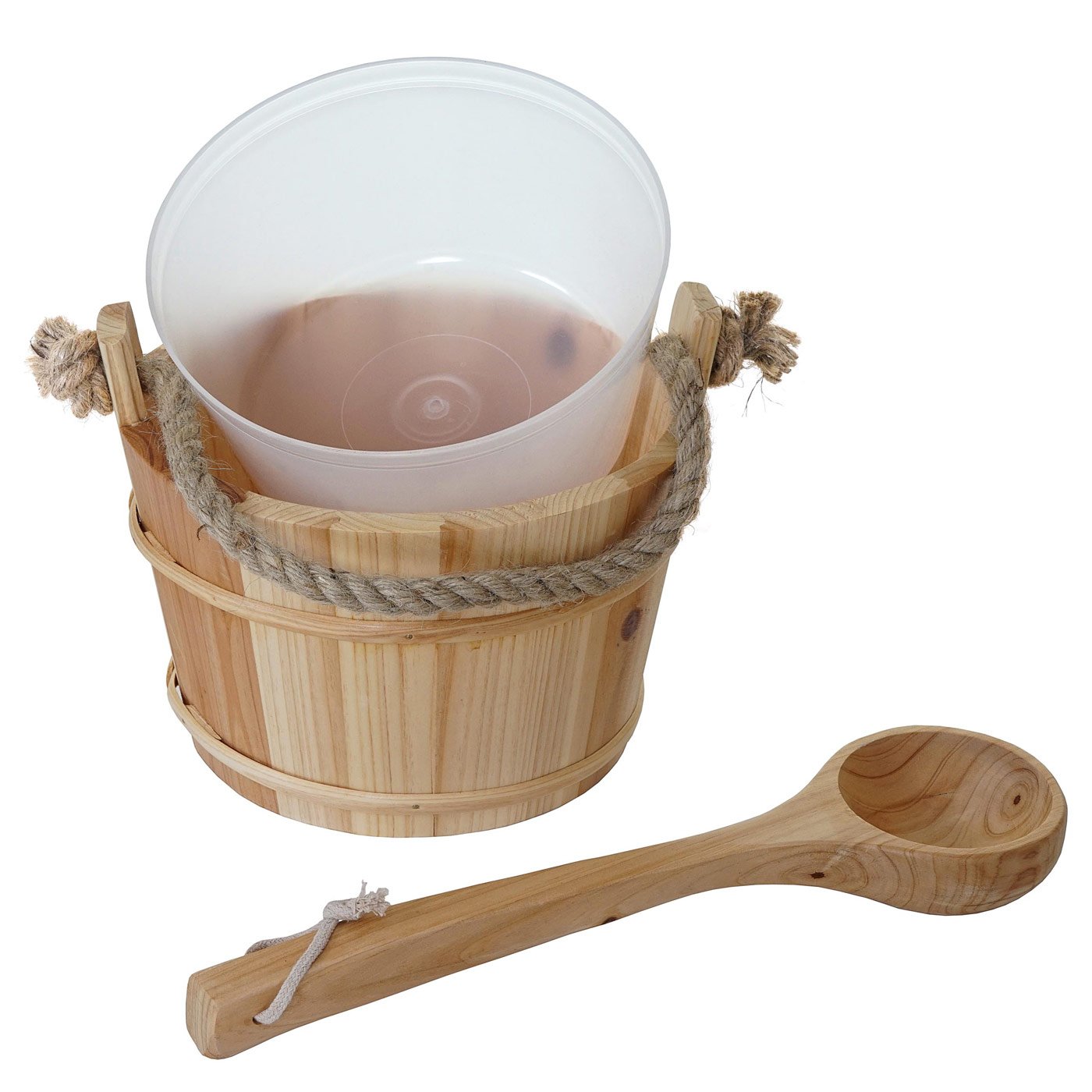 Cubo Cubo para sauna hwc-b26 con inserto y cucharón madera de pino