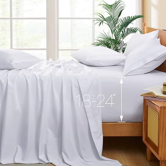 Horbaunal Extra Deep Pocket Queen Sheets Fits Mattress 1824 Inches Deep 6