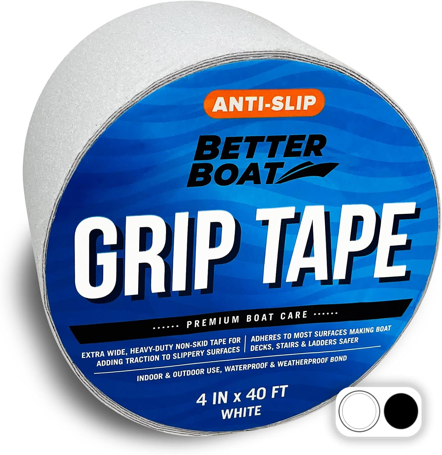 Anti Slip Tape Outdoor Stair Treads Non Skid Grip Tape for Stairs and Step Traction Non Slip Waterproof 4" x 40FT Roll Stair Grips for Dogs and Steps White Friction Tape Floor Tread Weather Resistant