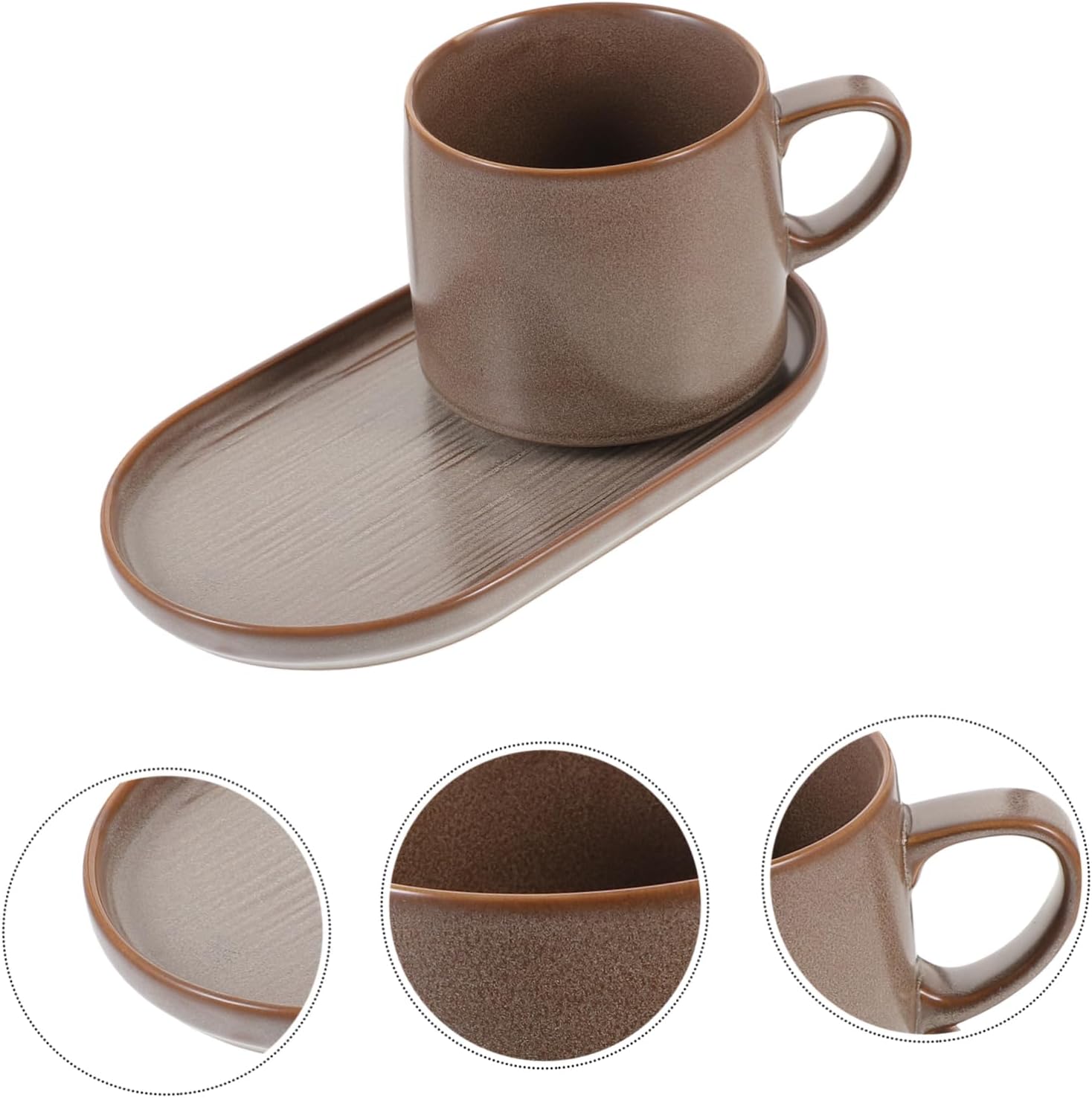 1 Set Ceramic Water Mug with Saucer Elegant Multi Functional Drinking Cup for Home Use Scratch Stain Resistant Stylish Design for Tea and Coffee Enthusiasts