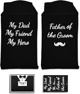 HAPPYPOP Wedding Gifts for Parents - Mother & Father of the Bride & Groom Socks, Groom Socks