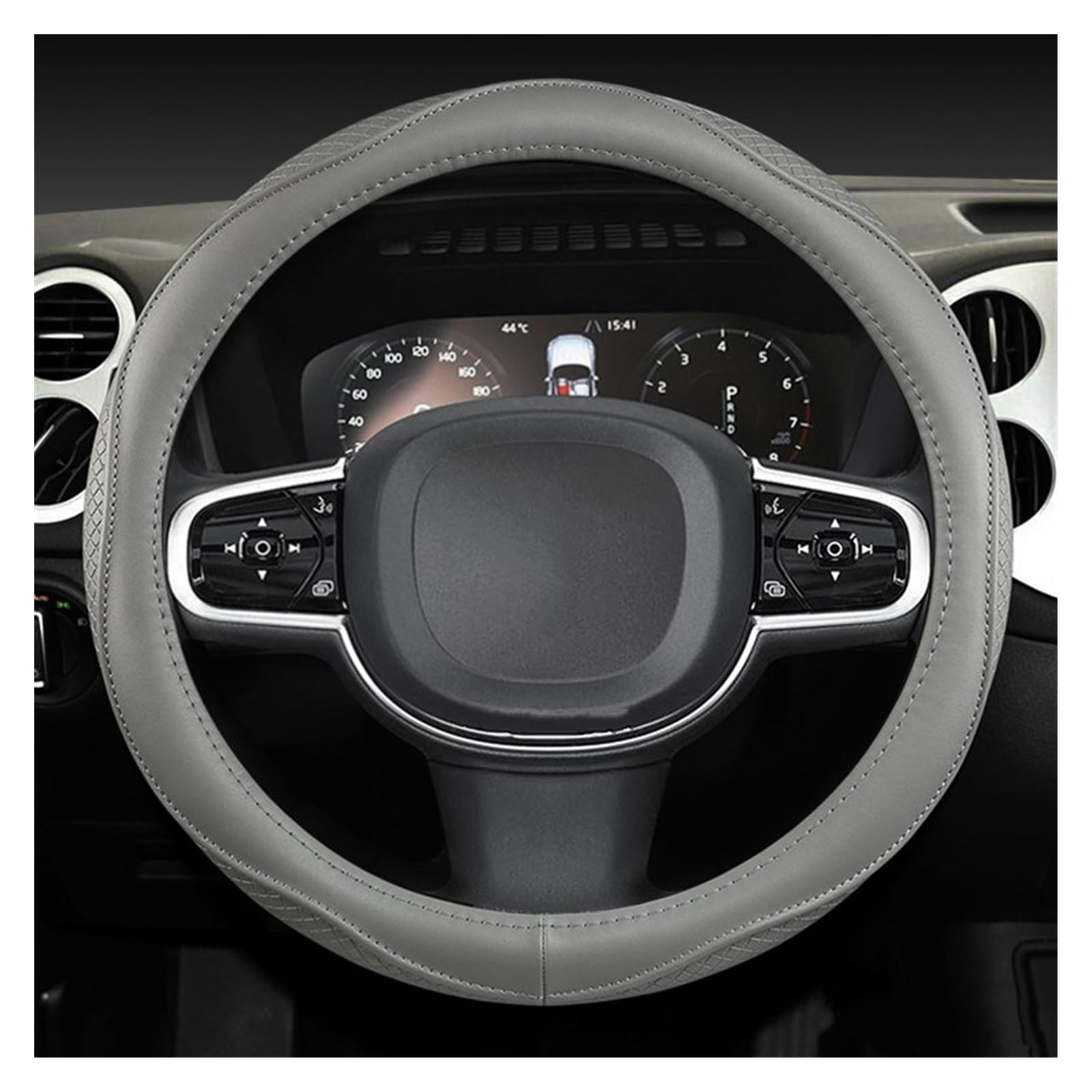 Protector para Volantes para Volvo XC40 para XC60 para XC90 V40 para S90 S80 para S60 S40 Funda Volante Cuero Genuino 38 Cm Y 15 Pulgadas, Antideslizante(Negro)